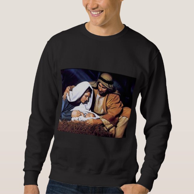 Sweatshirt Cadeaux de scène de nativité pour Noël (Devant)