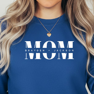 Sweatshirt Cadeaux personnalisés pour maman avec les noms des