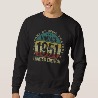 Sweatshirt Cadeaux vintages 1951 70e Anniversaire Pour Hommes