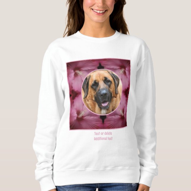 Sweatshirt Cadre de fleurs Hibiscus Créez votre propre animal (Devant)