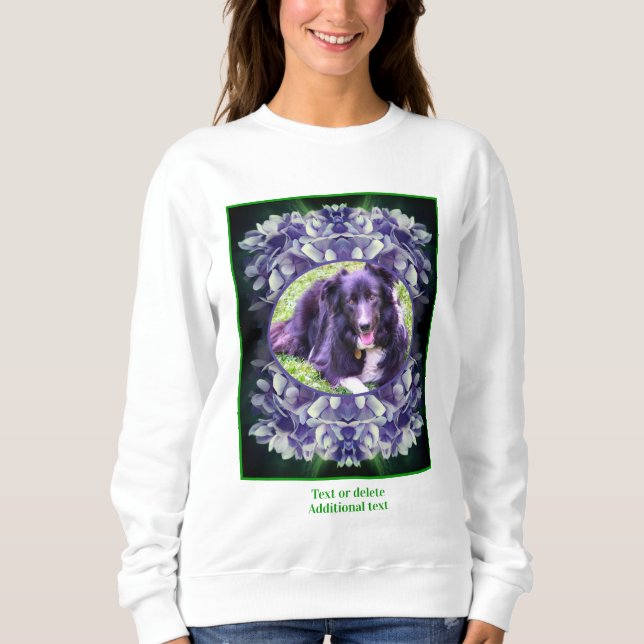 Sweatshirt Cadre de pétales Blue Hydrangea Créez votre propre (Devant)