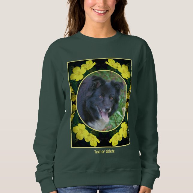 Sweatshirt Cadre Fleur de Géranium Créez votre propre animal  (Devant)