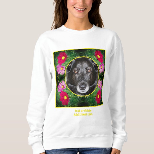 Sweatshirt Cadre Fleurs Cosmos Créez Votre Propre Photo (Devant)