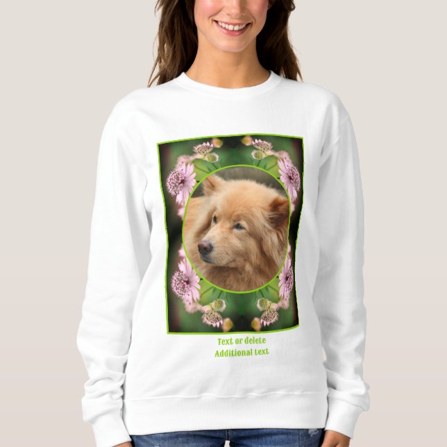 Sweatshirt Cadre Fleurs délicates Créez votre propre photo (Devant)