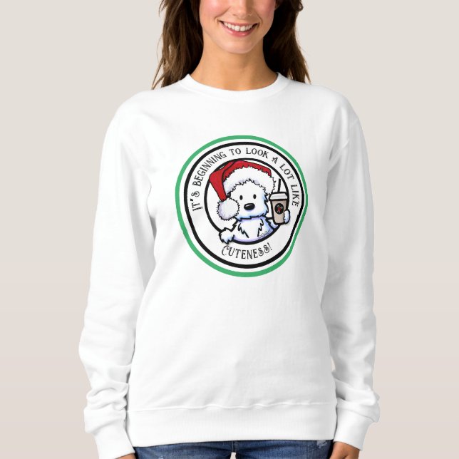 Sweatshirt Café de Noël KiniArt Westie (Devant)