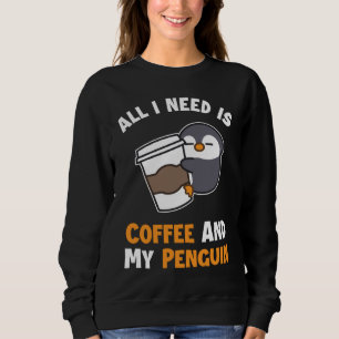 Sweatshirt Café et mon Penguin Sea Bird King Empereur Pengui