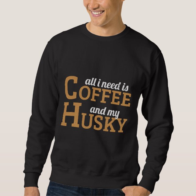 Sweatshirt Café Husky Dog (Devant)