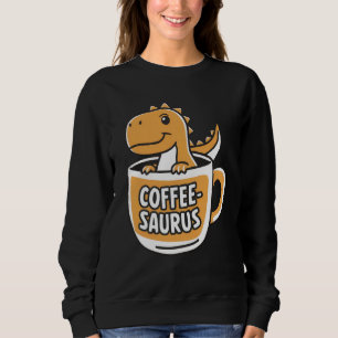 Sweatshirt Café-Saurus Dinosaure Louveur de café Art 4