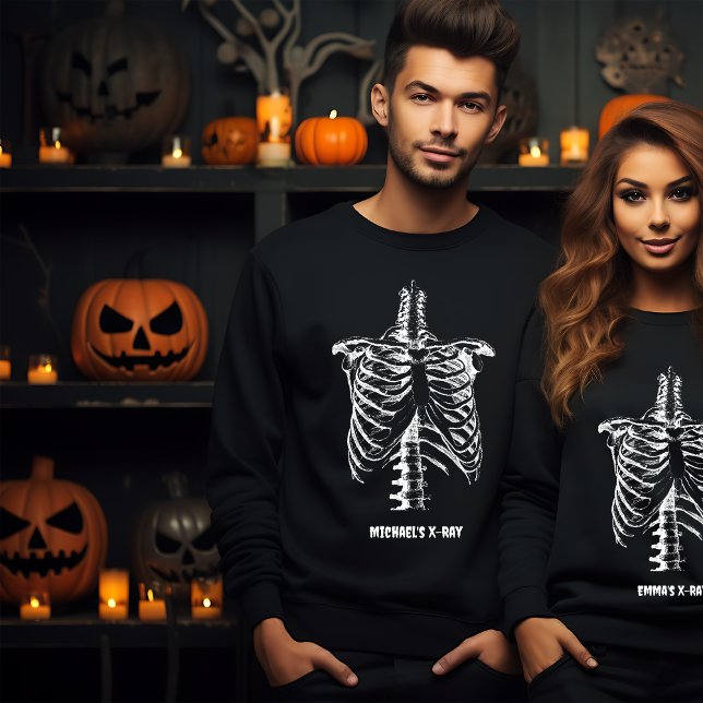 Sweatshirt Cage de nervure X Funny Personnaliser d'Halloween (Créateur téléchargé)