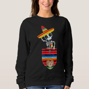 Sweatshirt Calaca couverture poche Serape cadeau mexicain Cin