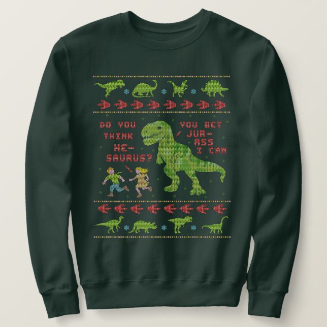 Sweatshirt Calembour laid drôle de dinosaure du chandail | T (Design devant)