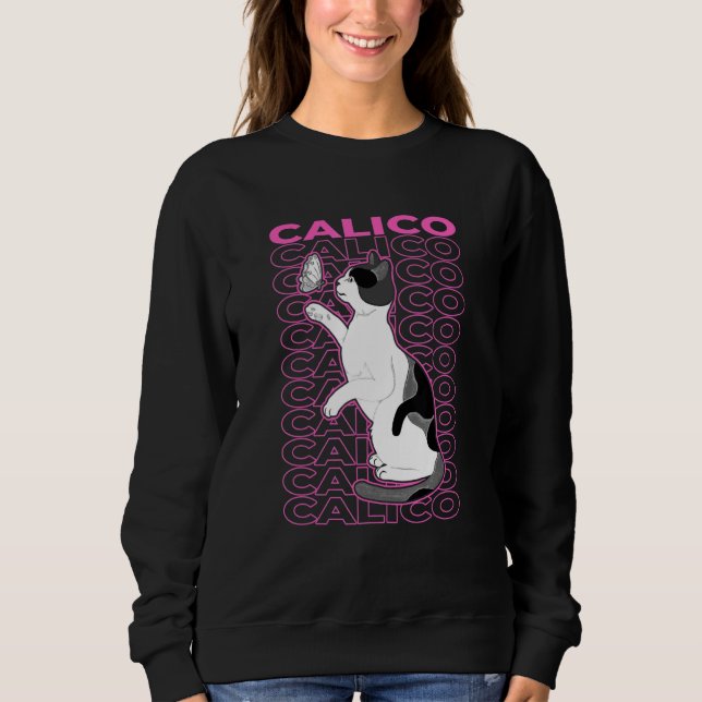 Sweatshirt Calico Cat Pastel Aesthetic (Devant)