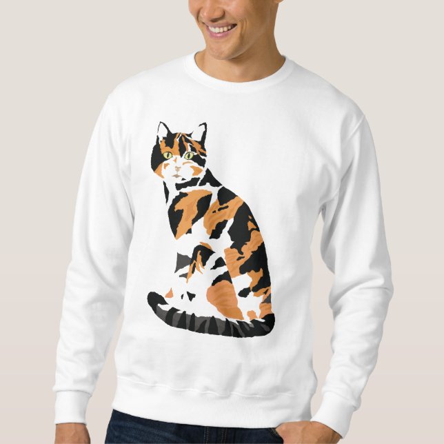 Sweatshirt Calico chat assis (Devant)