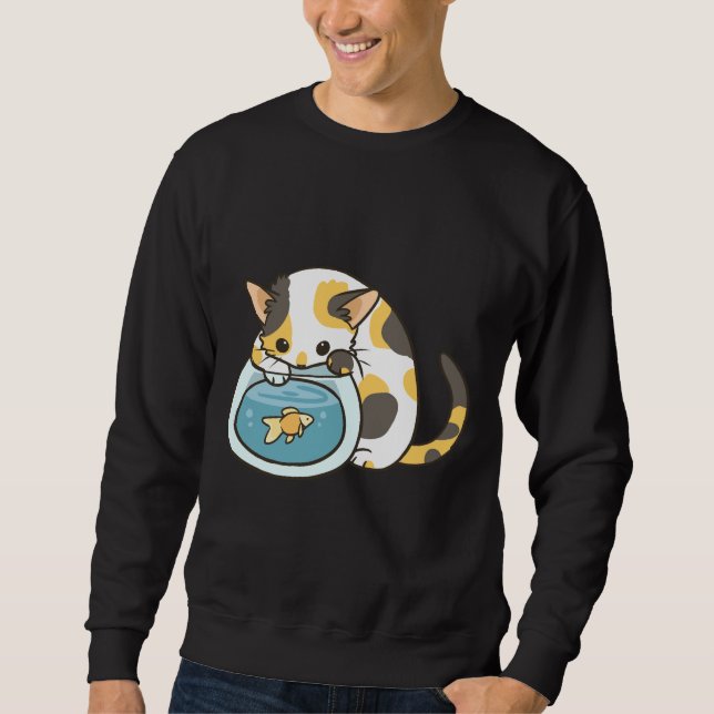 Sweatshirt Calico Kitty Et Goldfish (Devant)