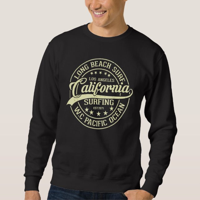 Sweatshirt California Surfing Long Beach Surf (Devant)