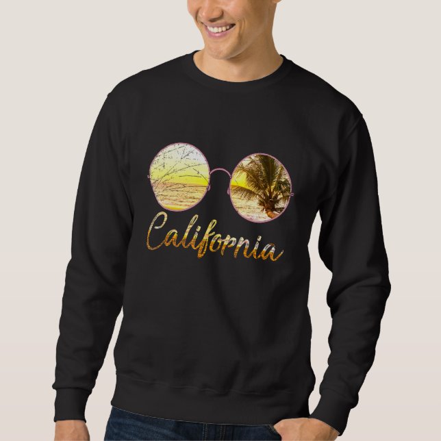 Sweatshirt Californie Plage Summer Ca Lunettes de soleil couc (Devant)