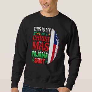 Sweatshirt Calot de Père Noël en pyjama de Noël USA Football