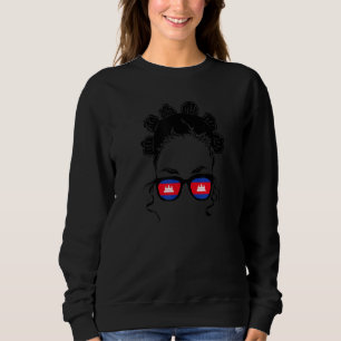 Sweatshirt Cambodge Khmer Sunglass Flag Day Fière B
