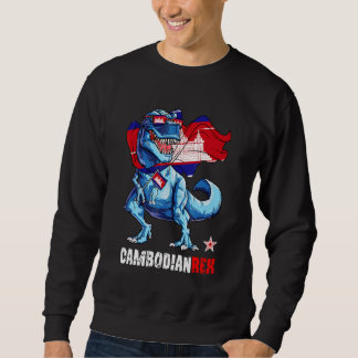 Sweatshirt Cambodianrex Drapeau Cambodgien Fier Fun Dinosaure