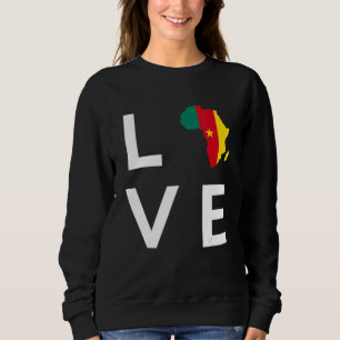 Sweatshirt Cameroun Drapeau Aimer Afrique Continent Silhouett