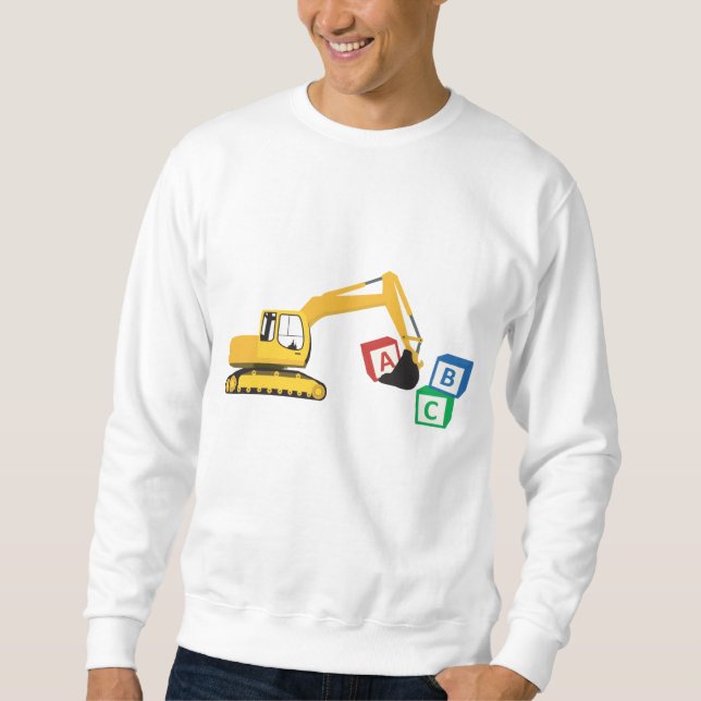Sweatshirt Camion de construction d'excavateur ABC (Devant)