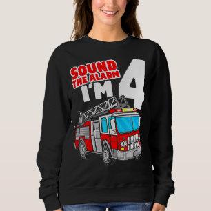 Sweatshirt Camion d'incendie 4 ans pompier 4 ans 4e anniversa