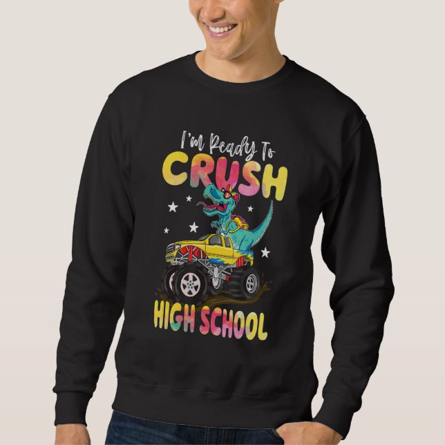 Sweatshirt Camion Monster Dinosaur De Dinosaure De L'École Su (Devant)