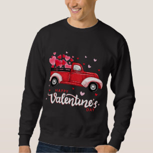 Sweatshirt Camion rouge avec Heureuse Sainte-Valentin de coeu