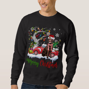 Sweatshirt Camion rouge Joyeux Arbre de Noël Chocolat Labrado
