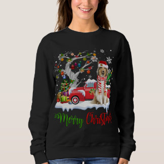 Sweatshirt Camion Rouge Joyeux Arbre de Noël Shetland Sheepdo