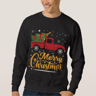Sweatshirt Camion Rouge Joyeux sapin de Noël Plein de voeux M
