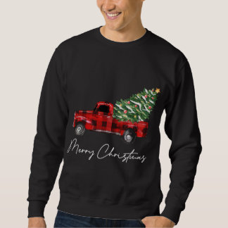 Sweatshirt Camion Rouge Plaid Noël Joyeux Noël Noël Joyeux No