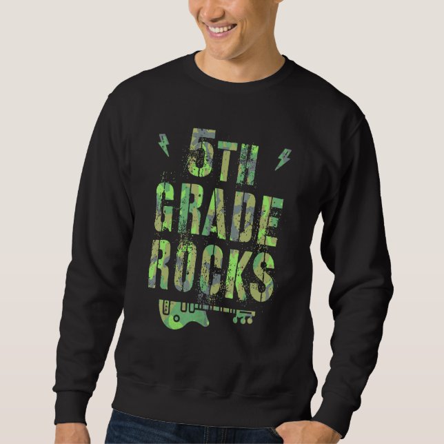 Sweatshirt Camo 5th Grade Rocks Camp Teacher Squad Fifth Grad (Devant)