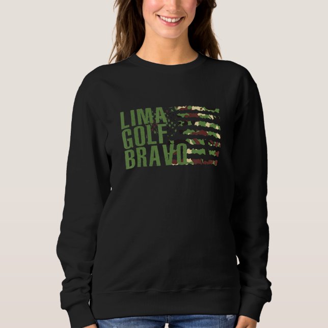 Sweatshirt Camouflage du drapeau américain Bravo Golf Lima (Devant)