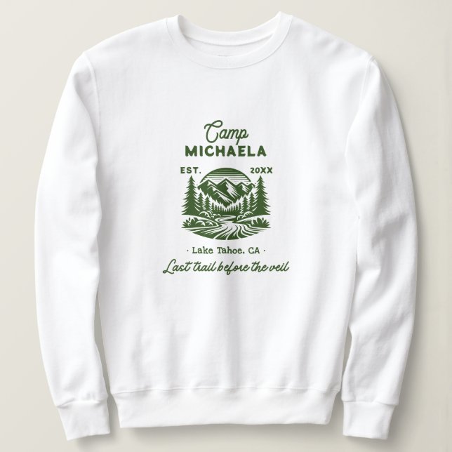 Sweatshirt Camp Bachelorette Dernier Trail Avant Le Voile (Design devant)