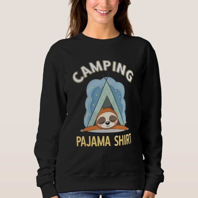 Sweatshirt Camper Gear Tente mignonne Sloth Kids Camping Pyja (Devant)