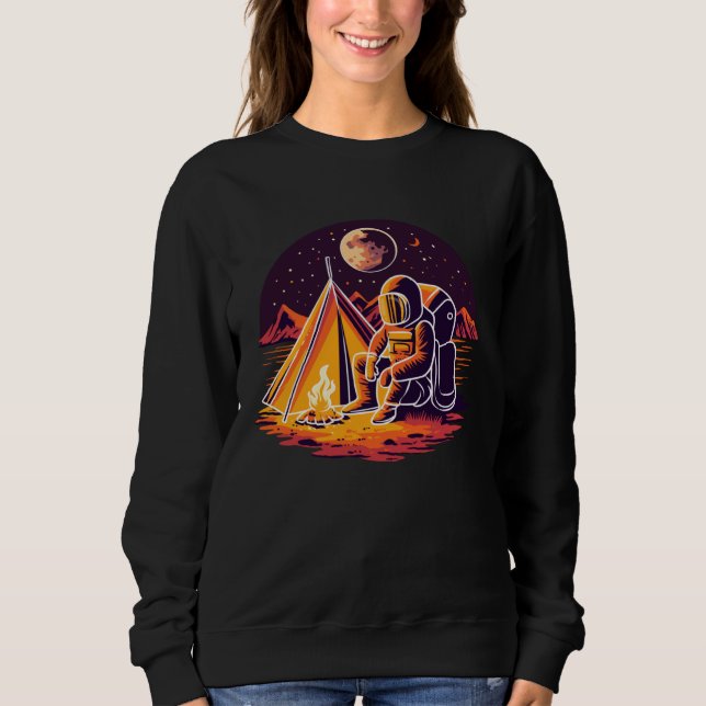 Sweatshirt Camping Astronaut Planet Explorer Camp Tent Campfi (Devant)
