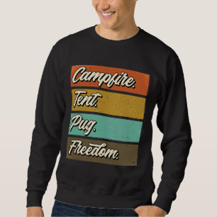 Sweatshirt Camping avec mon chien carlin T-shirt classique 56