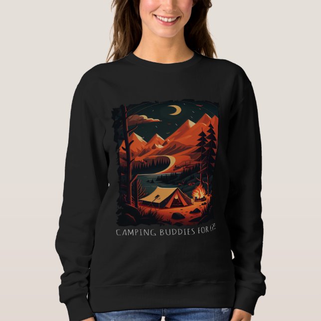 Sweatshirt Camping Buddies For Life  retro camping (Devant)