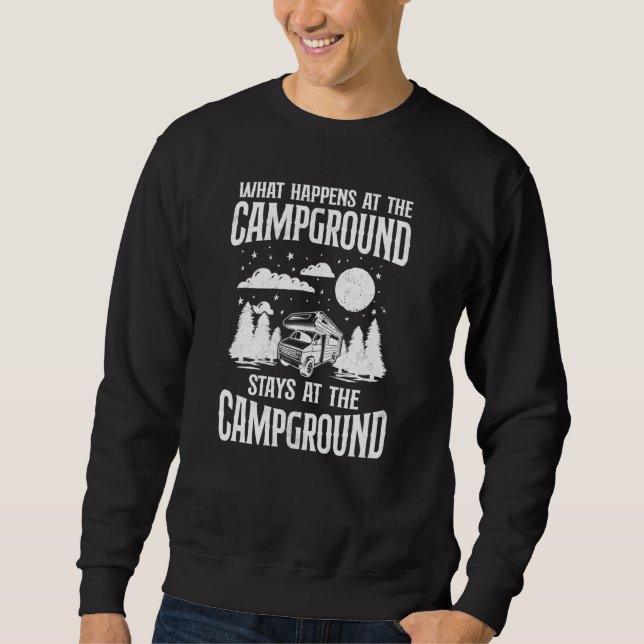 Sweatshirt Camping Ce Qui Se Passe Au Camping Motorhome Cam (Devant)