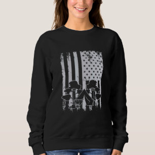Sweatshirt Camping Drapeau Américain Patriotique Camper Feu d