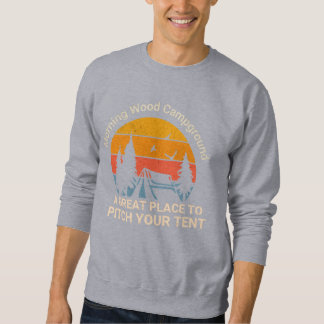 Sweatshirt Camping en bois du matin - Placez votre tente