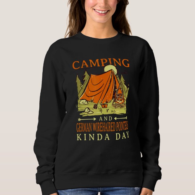 Sweatshirt Camping Et Pointeurs À poils durs Allemands Kinda  (Devant)