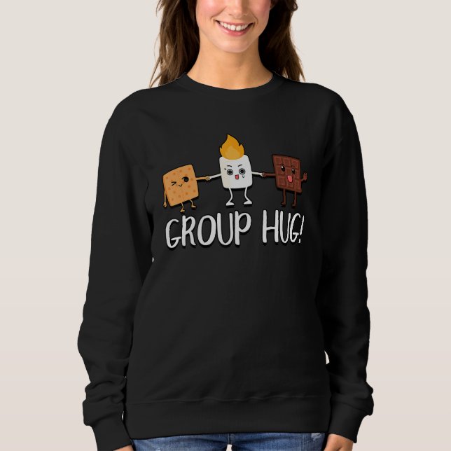 Sweatshirt Camping Feu De Camp Chocolat Guimauves Un Groupe H (Devant)