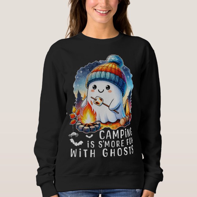Sweatshirt Camping plus amusant avec les Fantômes Halloween (Devant)