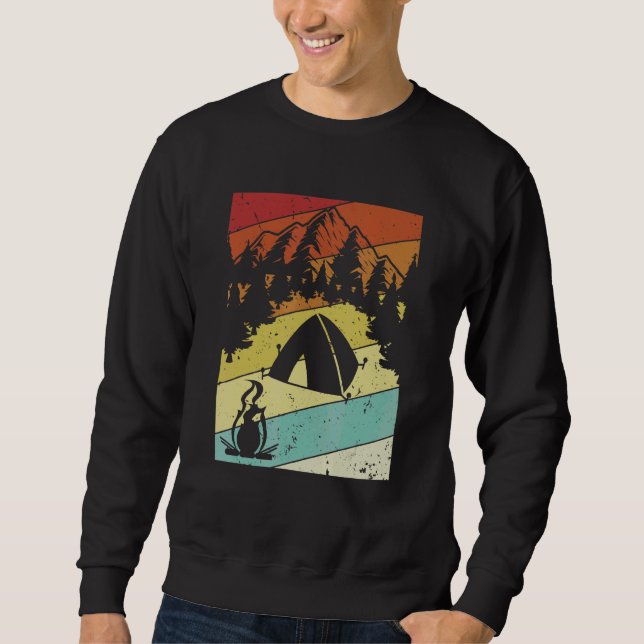 Sweatshirt Camping Rétro Tentes Glamping Camping Camper Campi (Devant)
