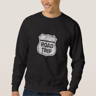 Sweatshirt Camping vacances Voyage Route Voyage Badge Famille