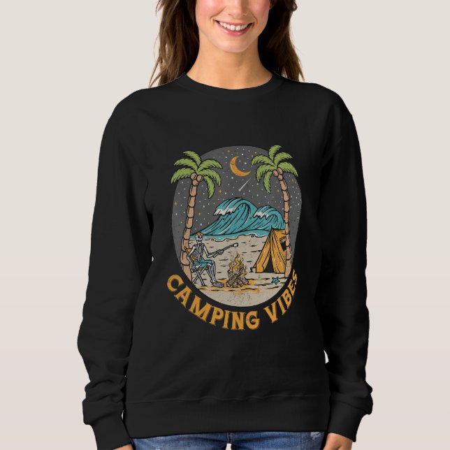 Sweatshirt Camping Vibes  Happy Camper  Outdoors  Adventure (Devant)