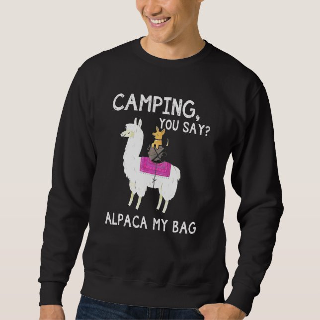 Sweatshirt Camping Vous Dites Alpaca Mon Sac Chien À Riding L (Devant)