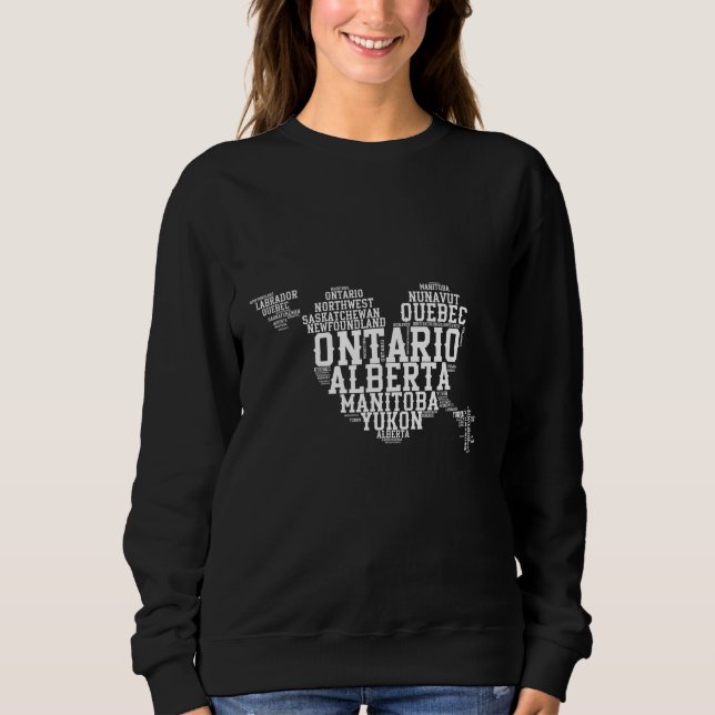 Sweatshirt Canada Day Heart Shape Canadian Provinces (Devant)